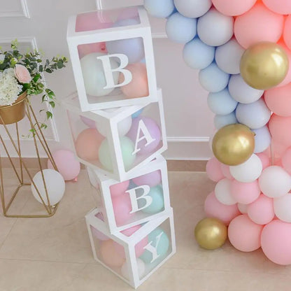Boîtes Transparentes à Ballons BABY – Décoration Baby Shower, Anniversaire & Gender Reveal (25 ou 27 cm)