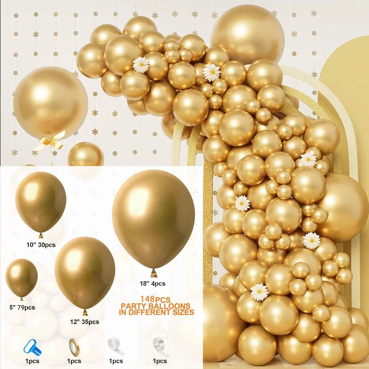 Kit Arche de Ballons Rose Pastel 148 Pièces – Baby Shower, Anniversaire, Mariage