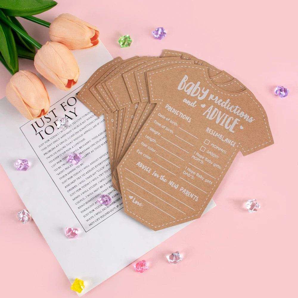 10 ou 20 Cartes Prédictions & Conseils Baby Shower – Jeu et Souvenir pour Future Maman