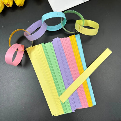 Lot de 100 Bandes en Papier pour Guirlande DIY – Décoration Anniversaire, Mariage & Fête
