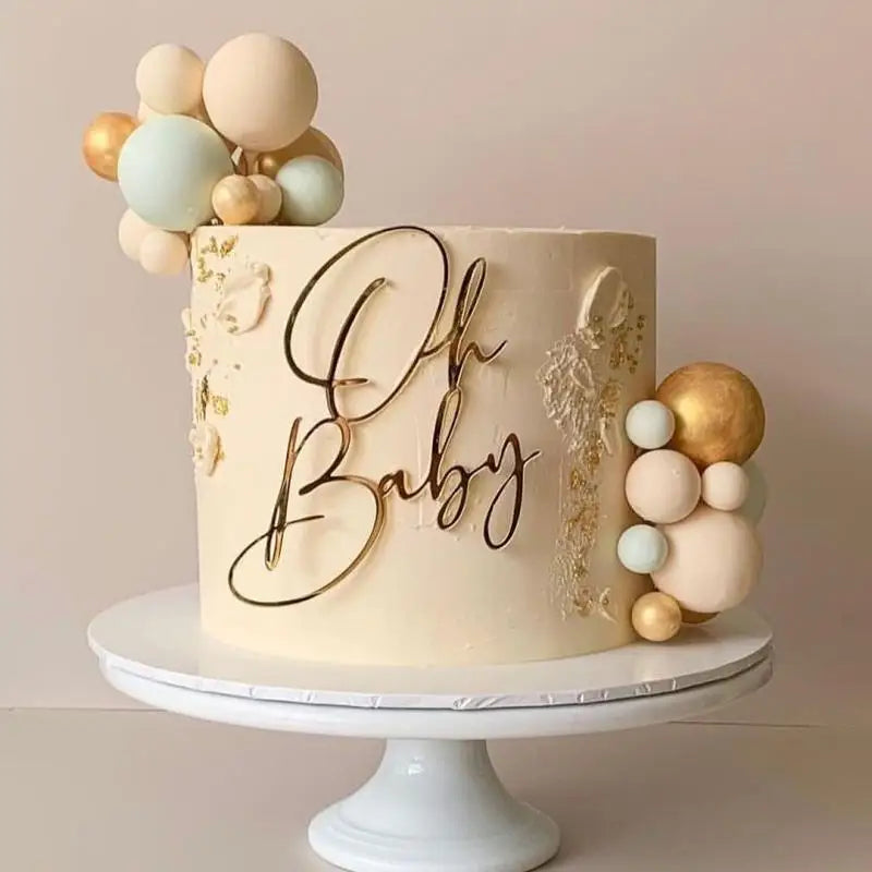 Cake Topper Acrylique Baby Shower – Décoration de Gâteau Naissance, Gender Reveal & Baptême