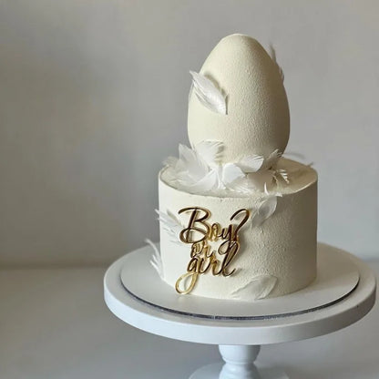 Cake Topper Acrylique Baby Shower – Décoration de Gâteau Naissance, Gender Reveal & Baptême