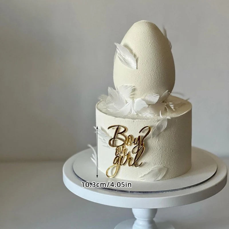 Cake Topper Acrylique Baby Shower – Décoration de Gâteau Naissance, Gender Reveal & Baptême