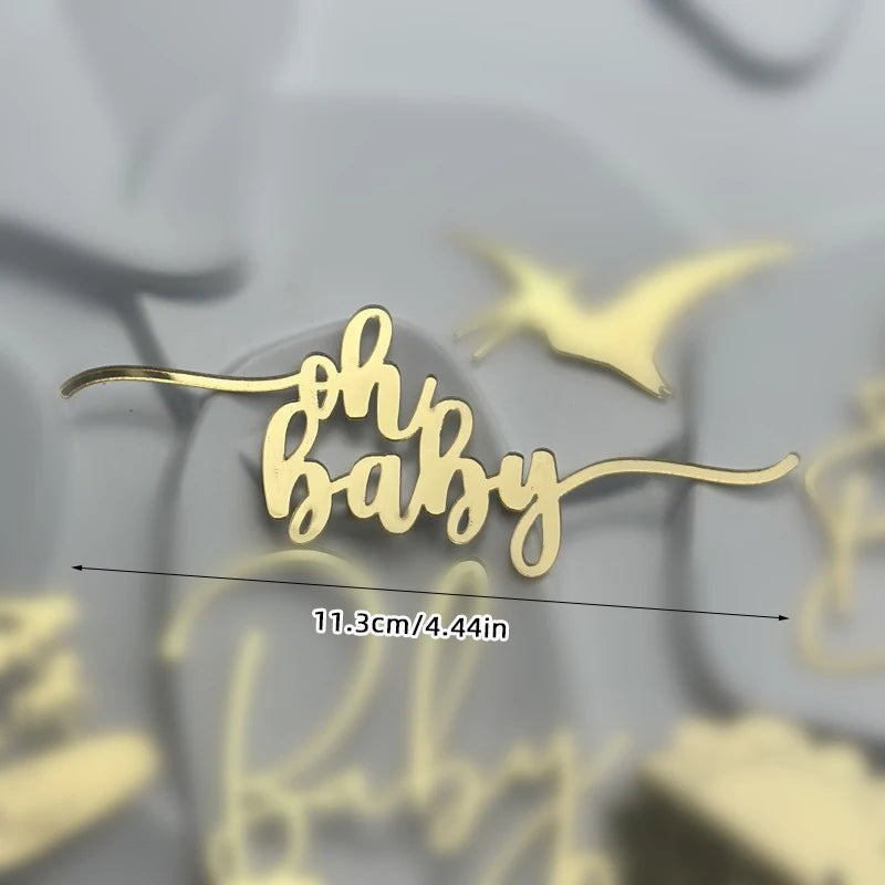 Cake Topper Acrylique Baby Shower – Décoration de Gâteau Naissance, Gender Reveal & Baptême