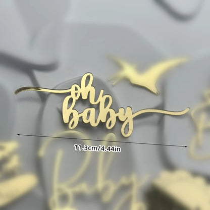 Cake Topper Acrylique Baby Shower – Décoration de Gâteau Naissance, Gender Reveal & Baptême