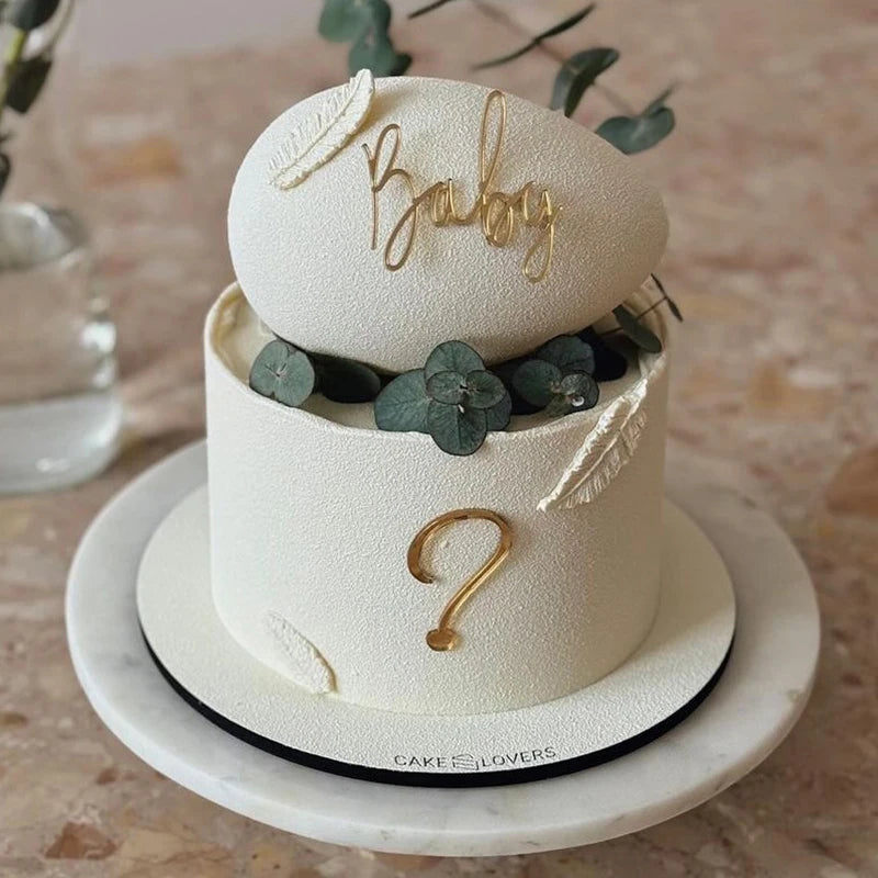 Cake Topper Acrylique Baby Shower – Décoration de Gâteau Naissance, Gender Reveal & Baptême