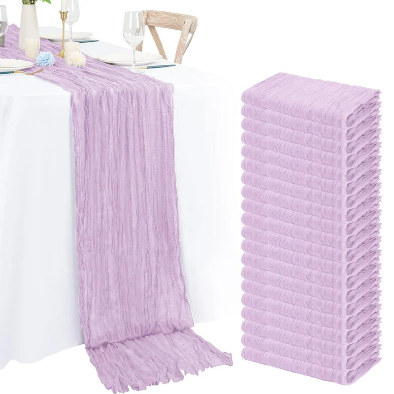 Chemin de Table en Gaze Style Champêtre – Décoration Mariage, Baptême & Anniversaire