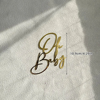 Cake Topper Acrylique Baby Shower – Décoration de Gâteau Naissance, Gender Reveal & Baptême