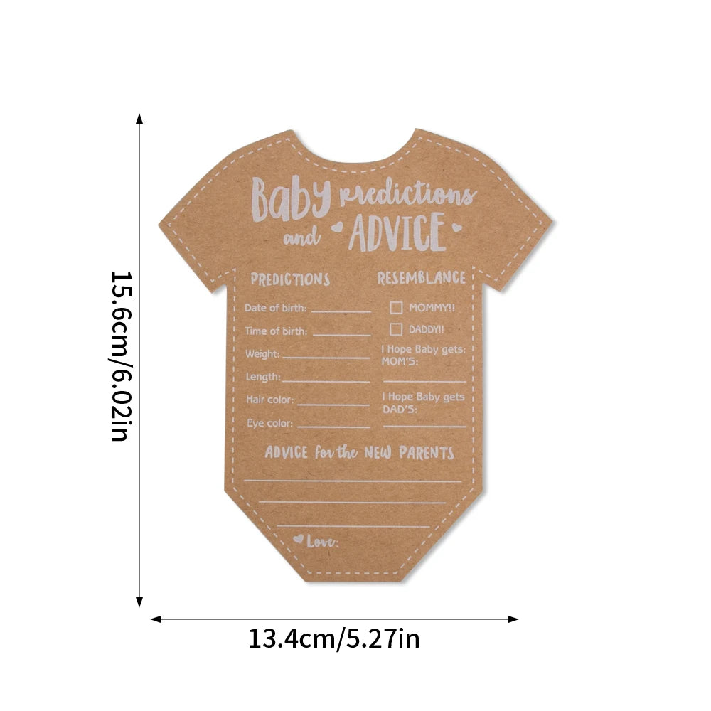 10 ou 20 Cartes Prédictions & Conseils Baby Shower – Jeu et Souvenir pour Future Maman