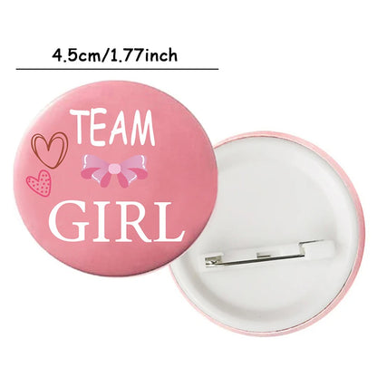 Lot de 10 Badges Team Boy & Team Girl – Accessoires Gender Reveal & Baby Shower