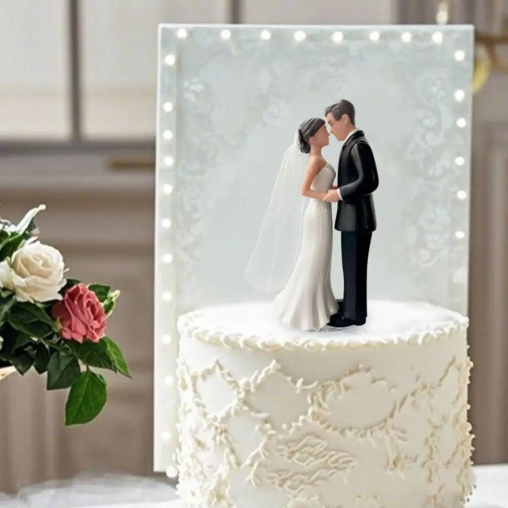 Figurine de Mariage pour Gâteau – Couple de Mariés Élégant Blanc & Noir | Décoration Wedding Cake