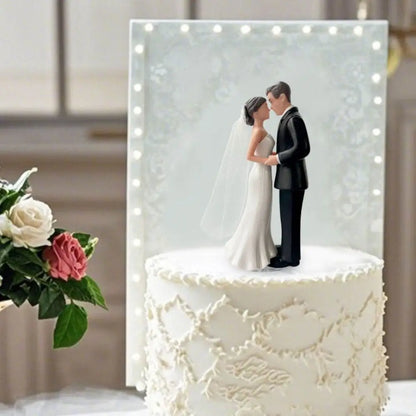 Figurine de Mariage pour Gâteau – Couple de Mariés Élégant Blanc & Noir | Décoration Wedding Cake