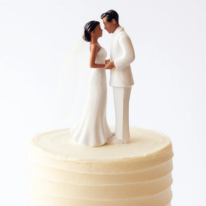 Figurine de Mariage pour Gâteau – Couple de Mariés Élégant Blanc & Noir | Décoration Wedding Cake