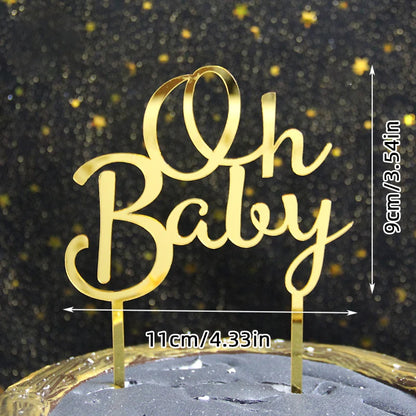 Cake Topper Acrylique Baby Shower – Décoration de Gâteau Naissance, Gender Reveal & Baptême