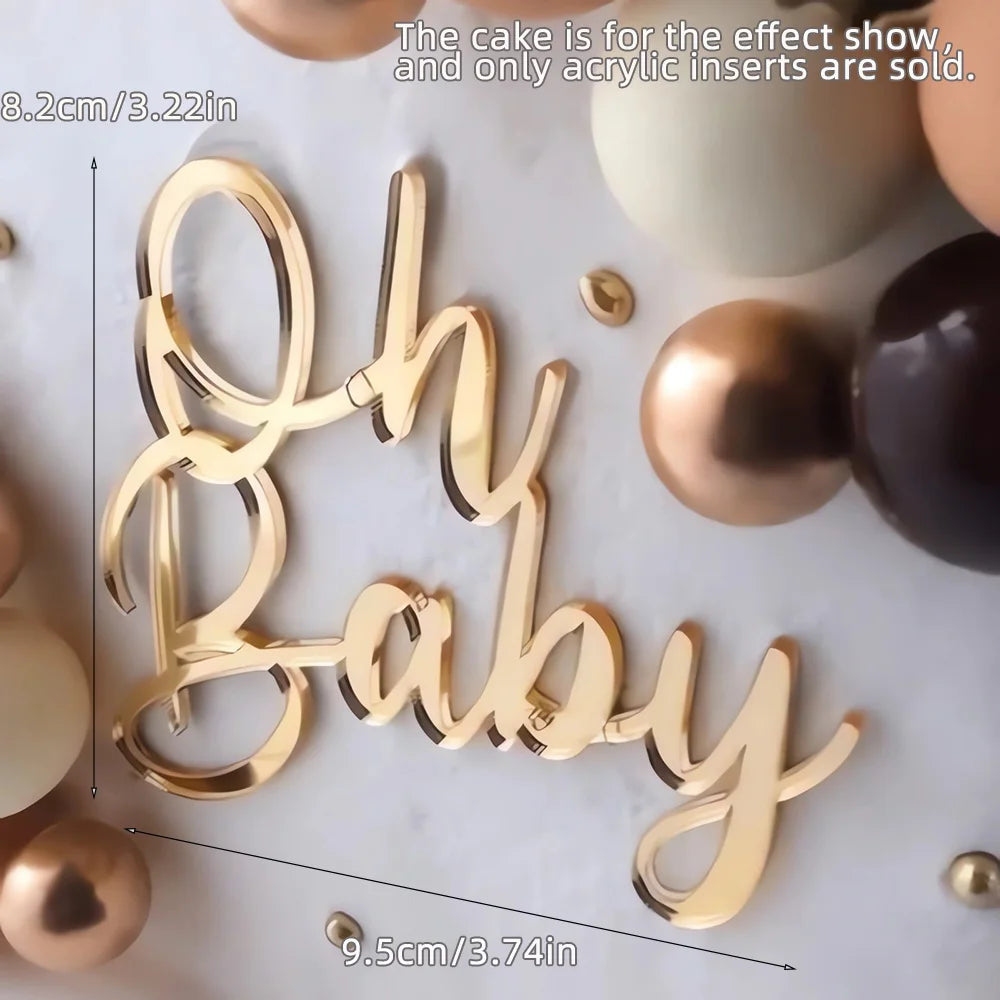 Cake Topper Acrylique Baby Shower – Décoration de Gâteau Naissance, Gender Reveal & Baptême