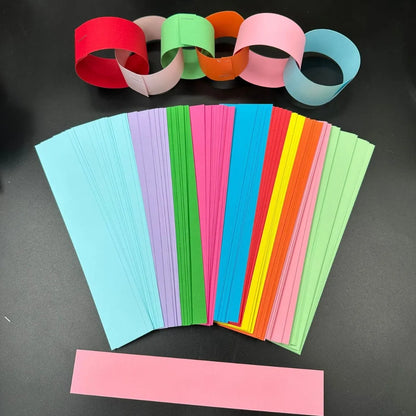 Lot de 100 Bandes en Papier pour Guirlande DIY – Décoration Anniversaire, Mariage & Fête