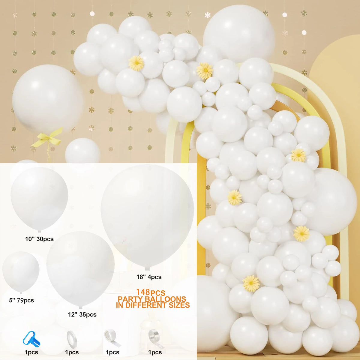 Kit Arche de Ballons Rose Pastel 148 Pièces – Baby Shower, Anniversaire, Mariage
