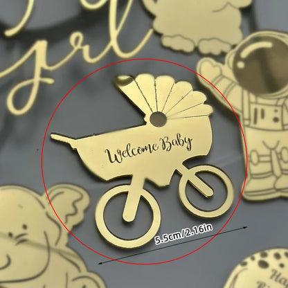Cake Topper Acrylique Baby Shower – Décoration de Gâteau Naissance, Gender Reveal & Baptême