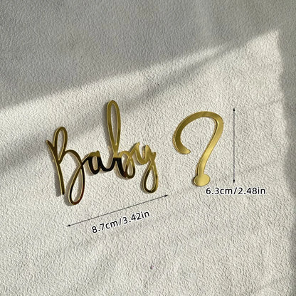 Cake Topper Acrylique Baby Shower – Décoration de Gâteau Naissance, Gender Reveal & Baptême