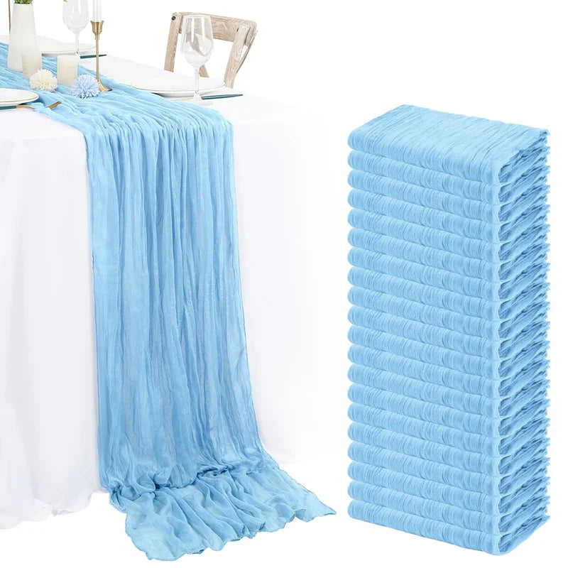 Chemin de Table en Gaze Style Champêtre – Décoration Mariage, Baptême & Anniversaire
