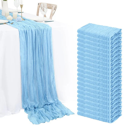 Chemin de Table en Gaze Style Champêtre – Décoration Mariage, Baptême & Anniversaire