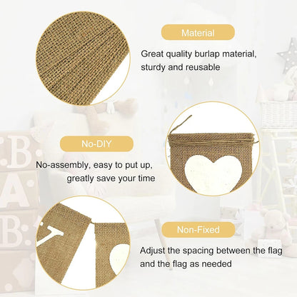 Bannière “Welcome Baby” en Toile de Jute – Décoration Baby Shower & Naissance