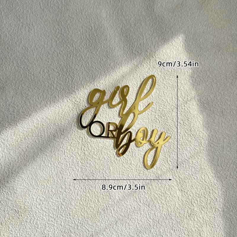 Cake Topper Acrylique Baby Shower – Décoration de Gâteau Naissance, Gender Reveal & Baptême