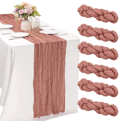 Chemin de Table en Gaze Style Champêtre – Décoration Mariage, Baptême & Anniversaire