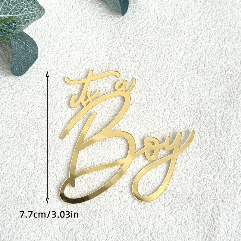 Cake Topper Acrylique Baby Shower – Décoration de Gâteau Naissance, Gender Reveal & Baptême