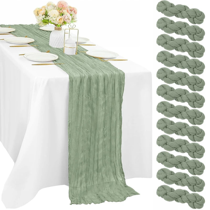 Chemin de Table en Gaze Style Champêtre – Décoration Mariage, Baptême & Anniversaire