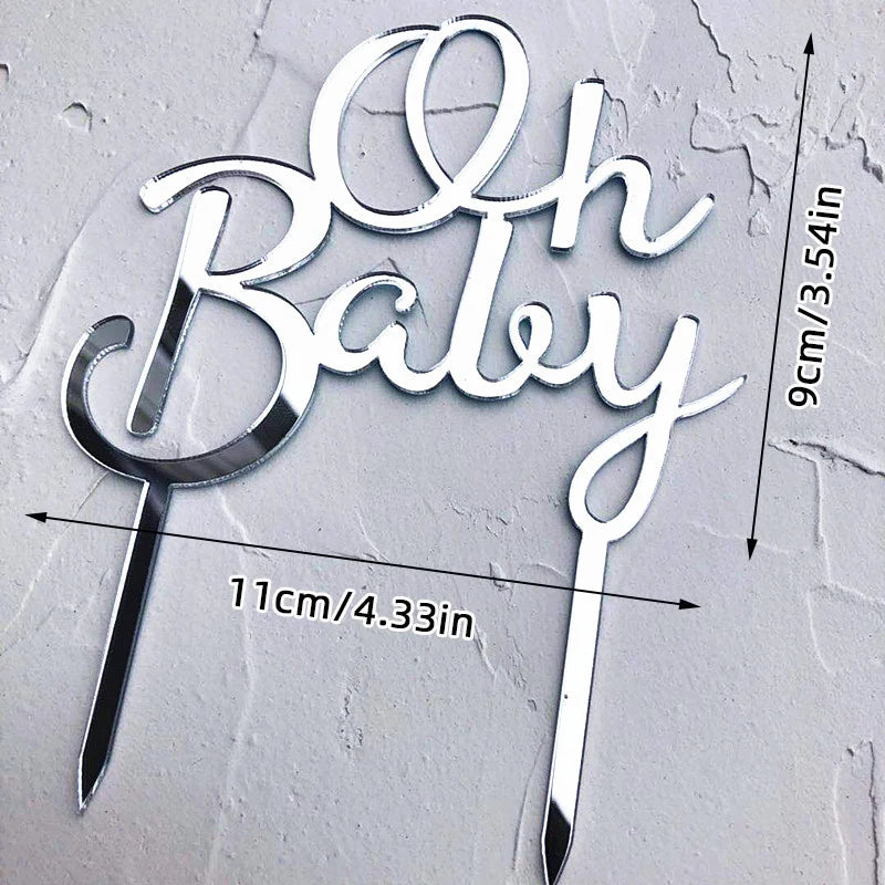 Cake Topper Acrylique Baby Shower – Décoration de Gâteau Naissance, Gender Reveal & Baptême