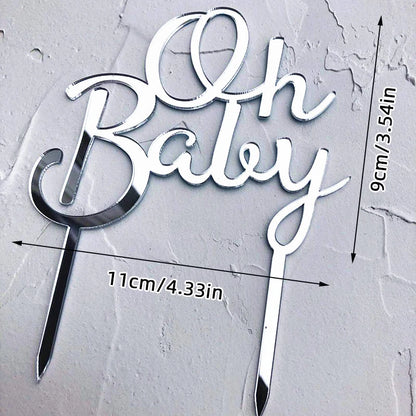 Cake Topper Acrylique Baby Shower – Décoration de Gâteau Naissance, Gender Reveal & Baptême