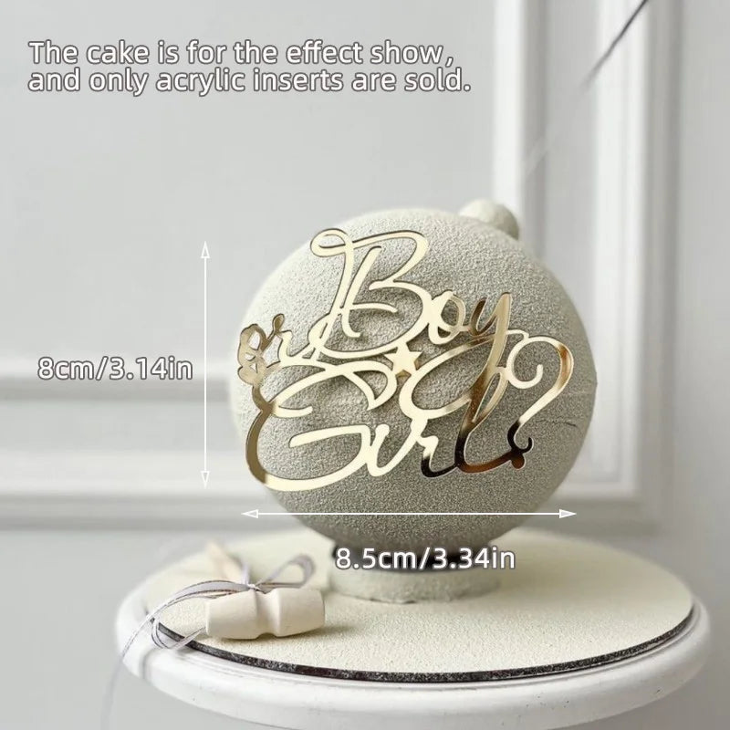 Cake Topper Acrylique Baby Shower – Décoration de Gâteau Naissance, Gender Reveal & Baptême