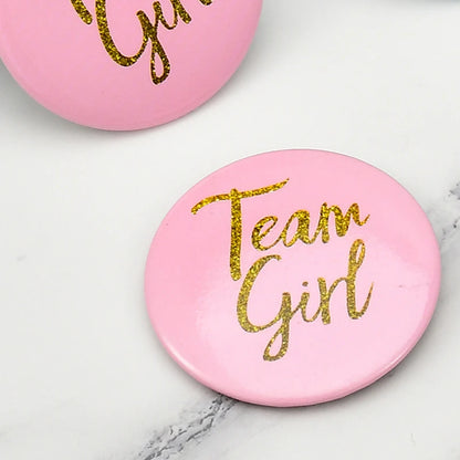 Lot de 10 Badges Team Boy & Team Girl – Accessoires Gender Reveal & Baby Shower
