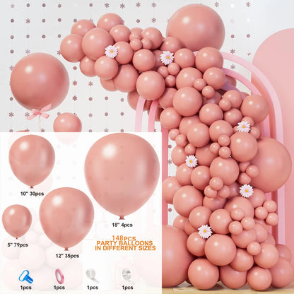 Kit Arche de Ballons Rose Pastel 148 Pièces – Baby Shower, Anniversaire, Mariage