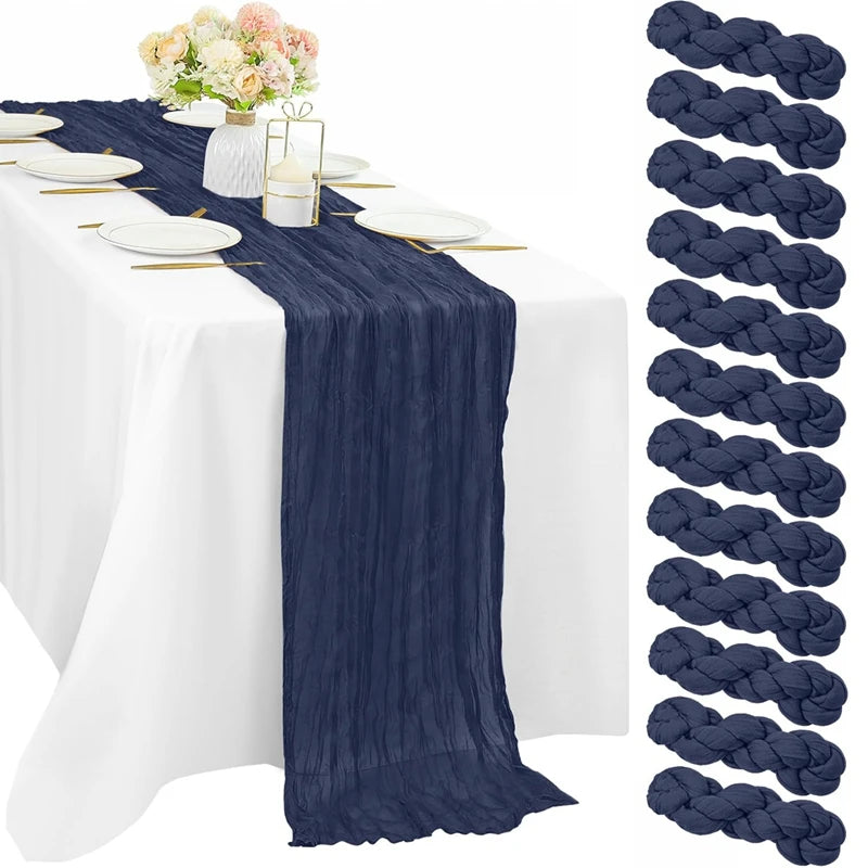 Chemin de Table en Gaze Style Champêtre – Décoration Mariage, Baptême & Anniversaire