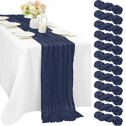 Chemin de Table en Gaze Style Champêtre – Décoration Mariage, Baptême & Anniversaire