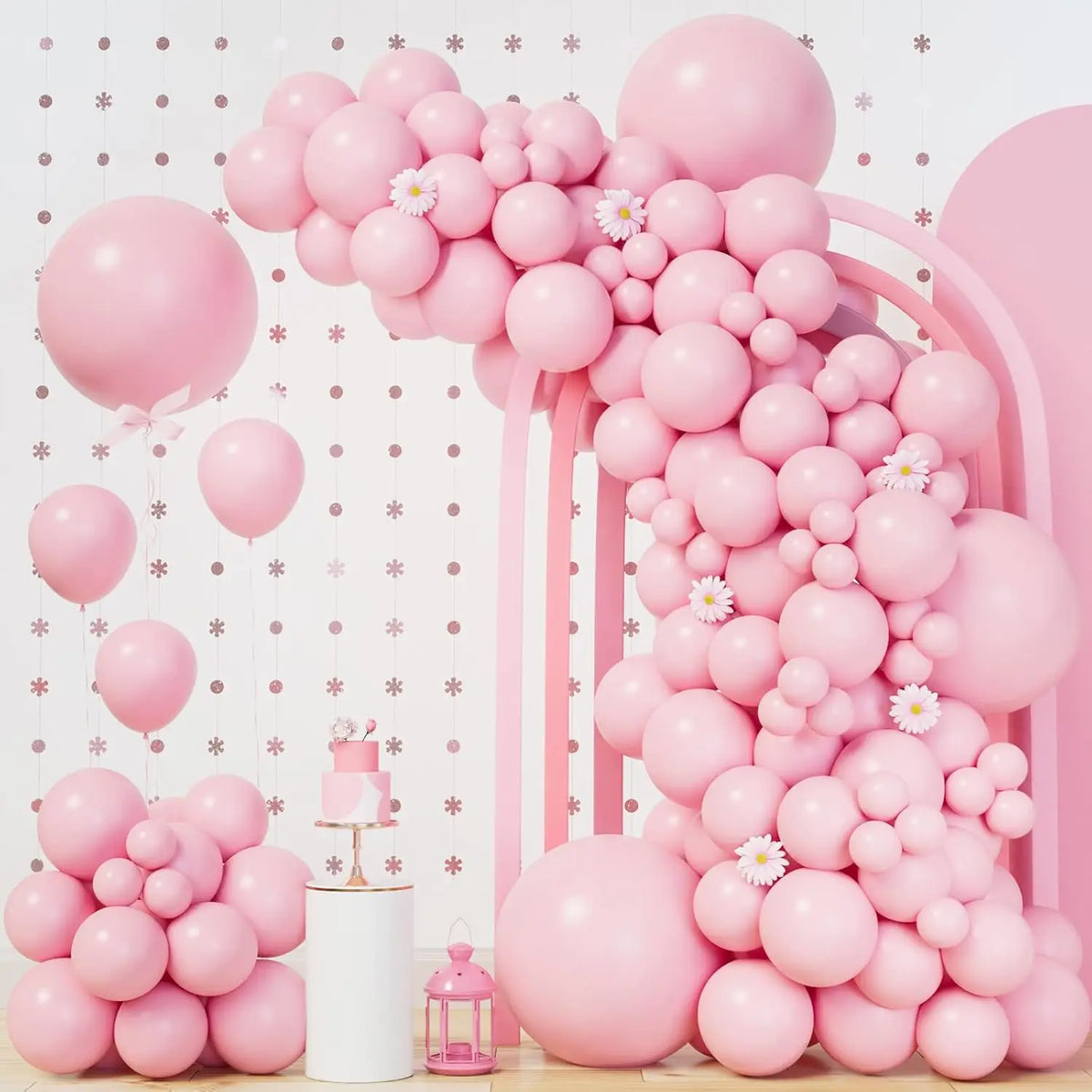 Kit Arche de Ballons Rose Pastel 148 Pièces – Baby Shower, Anniversaire, Mariage