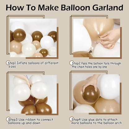 Kit Arche de Ballons Beige & Marron – Décoration Baby Shower, Anniversaire, Baptême