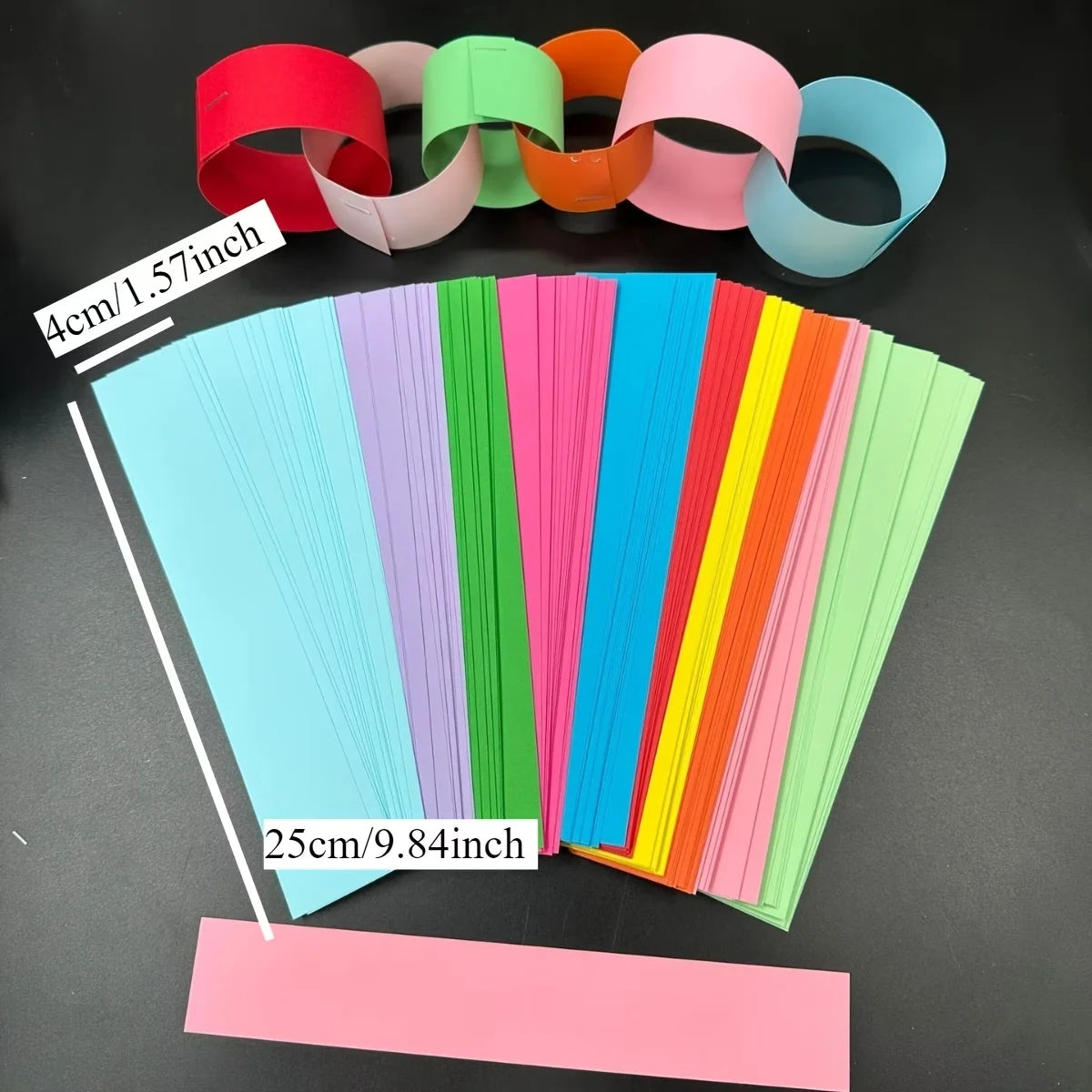 Lot de 100 Bandes en Papier pour Guirlande DIY – Décoration Anniversaire, Mariage & Fête