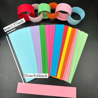Lot de 100 Bandes en Papier pour Guirlande DIY – Décoration Anniversaire, Mariage & Fête