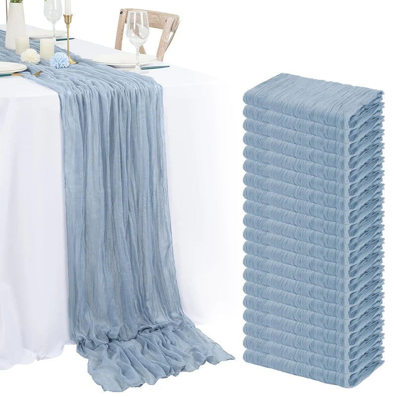 Chemin de Table en Gaze Style Champêtre – Décoration Mariage, Baptême & Anniversaire