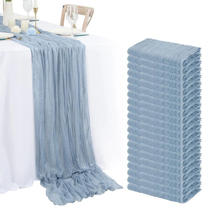 Chemin de Table en Gaze Style Champêtre – Décoration Mariage, Baptême & Anniversaire