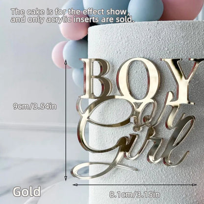 Cake Topper Acrylique Baby Shower – Décoration de Gâteau Naissance, Gender Reveal & Baptême