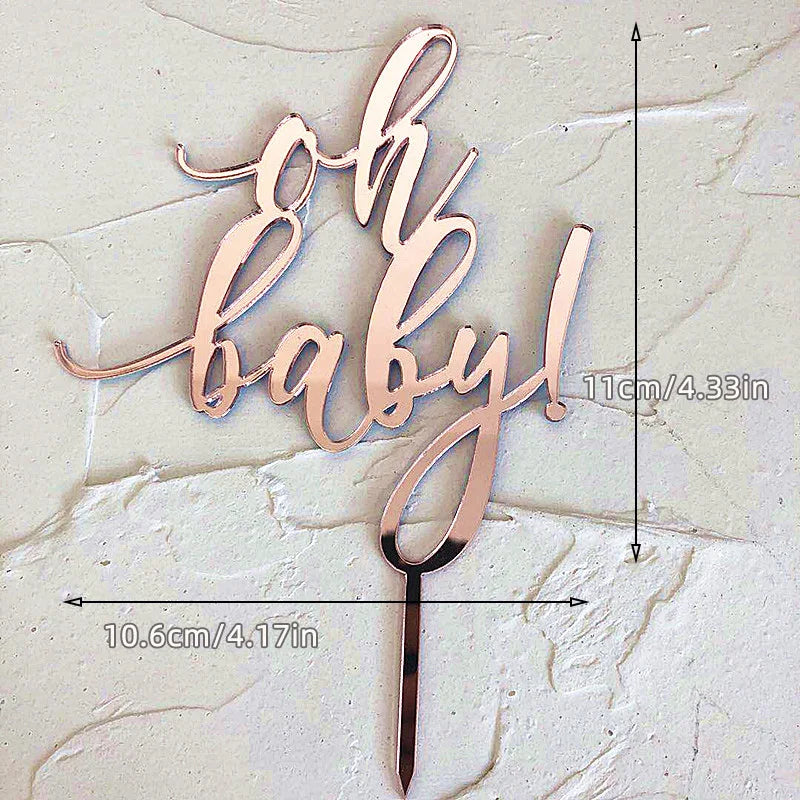 Cake Topper Acrylique Baby Shower – Décoration de Gâteau Naissance, Gender Reveal & Baptême
