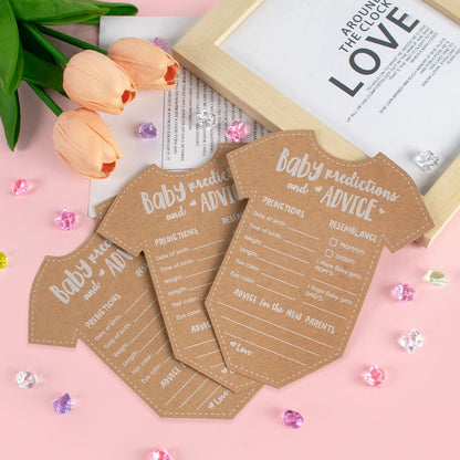 10 ou 20 Cartes Prédictions & Conseils Baby Shower – Jeu et Souvenir pour Future Maman