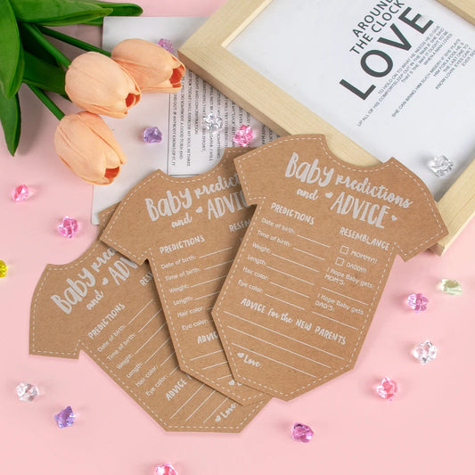 10 ou 20 Cartes Prédictions & Conseils Baby Shower – Jeu et Souvenir pour Future Maman