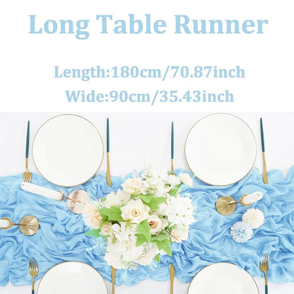 Chemin de Table en Gaze Style Champêtre – Décoration Mariage, Baptême & Anniversaire