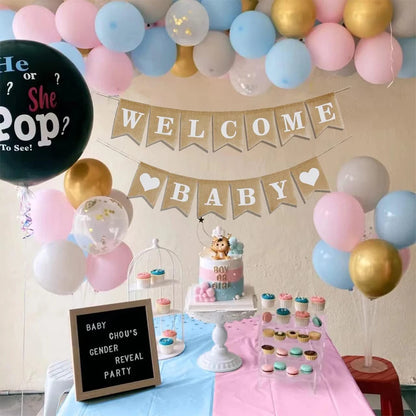 Bannière “Welcome Baby” en Toile de Jute – Décoration Baby Shower & Naissance