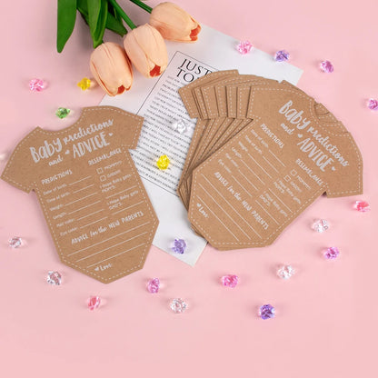 10 ou 20 Cartes Prédictions & Conseils Baby Shower – Jeu et Souvenir pour Future Maman